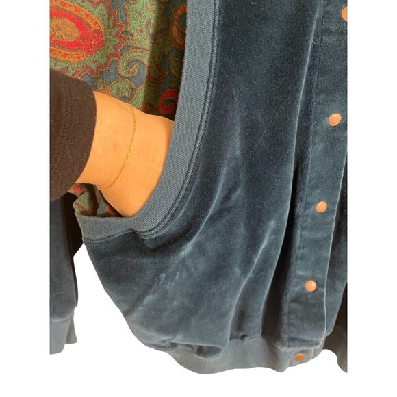 Retro Floral Jacket L Blue Paisley Boho Western Classic Chic Indie Folk Hippie - Picture 6 of 12